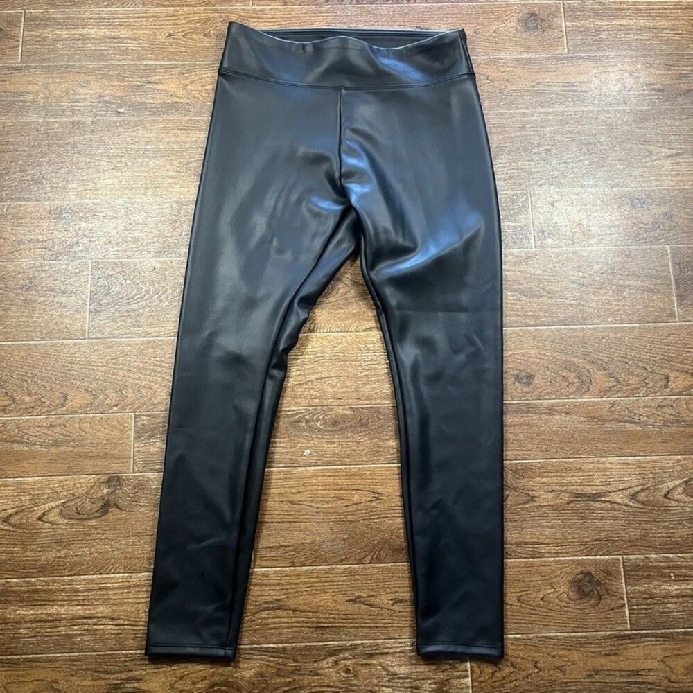 Express Faux Patent Leather Leggings Womens Black High Rise Moto Rock